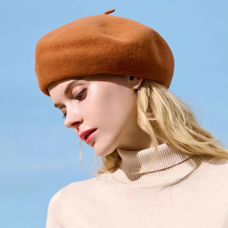 Beret French Wool - Simple Autumn Winter Hat 100% Wool