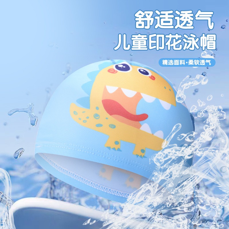 Cute Dinosaur Print Kids Swim  - Swim Hat Silicone review and price