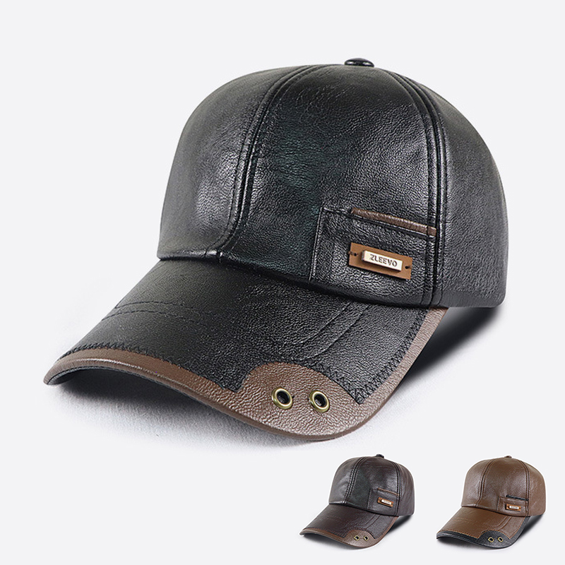 Retro PU Leather Baseball Cap  - Baseball Cap Structured review and price