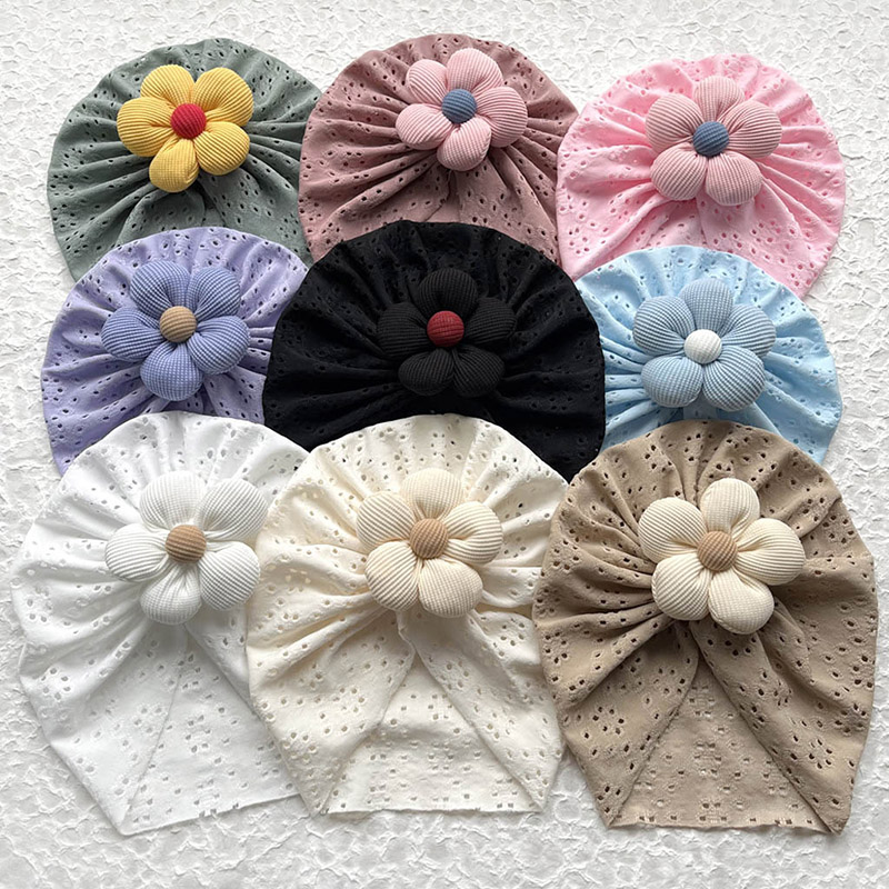 3D Flower Baby Turban Cap Summ - Dad Hat Cotton review and price