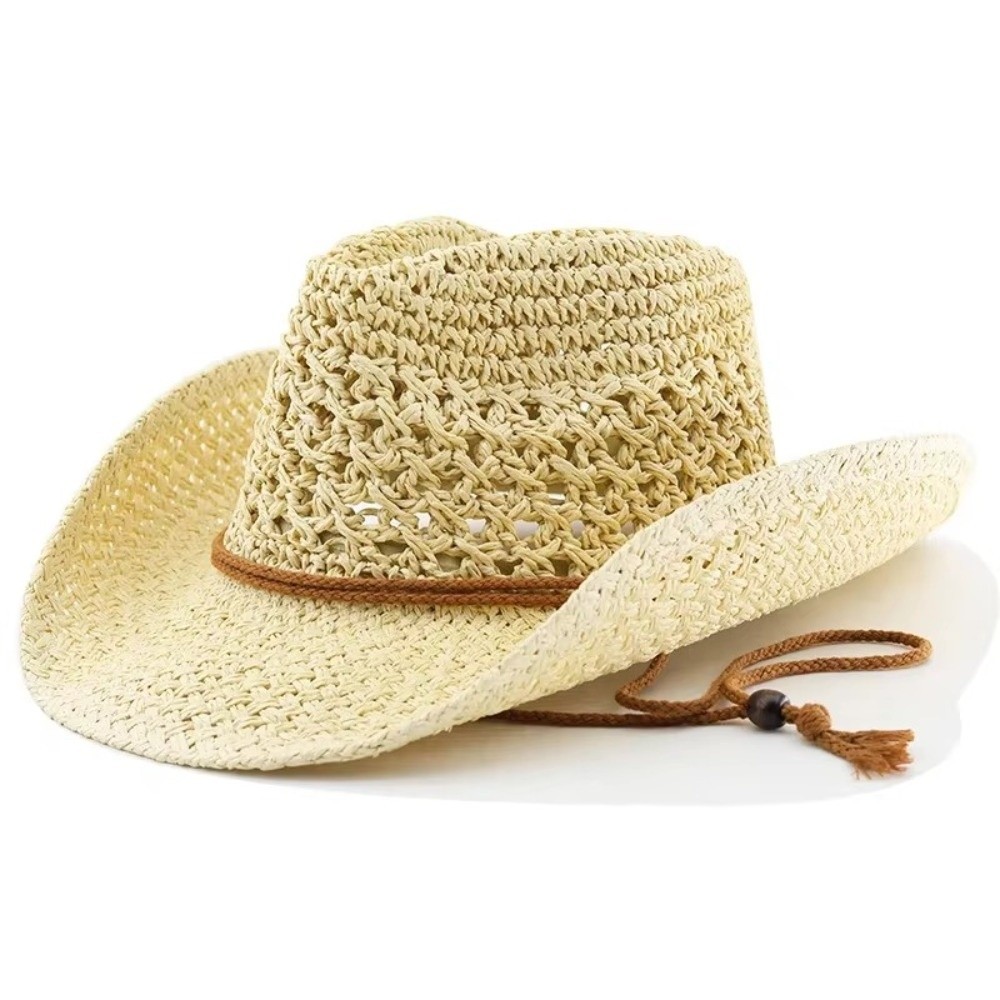 Retro Wide Brim Sunscreen Stra - Cowboy Hat Straw review and price