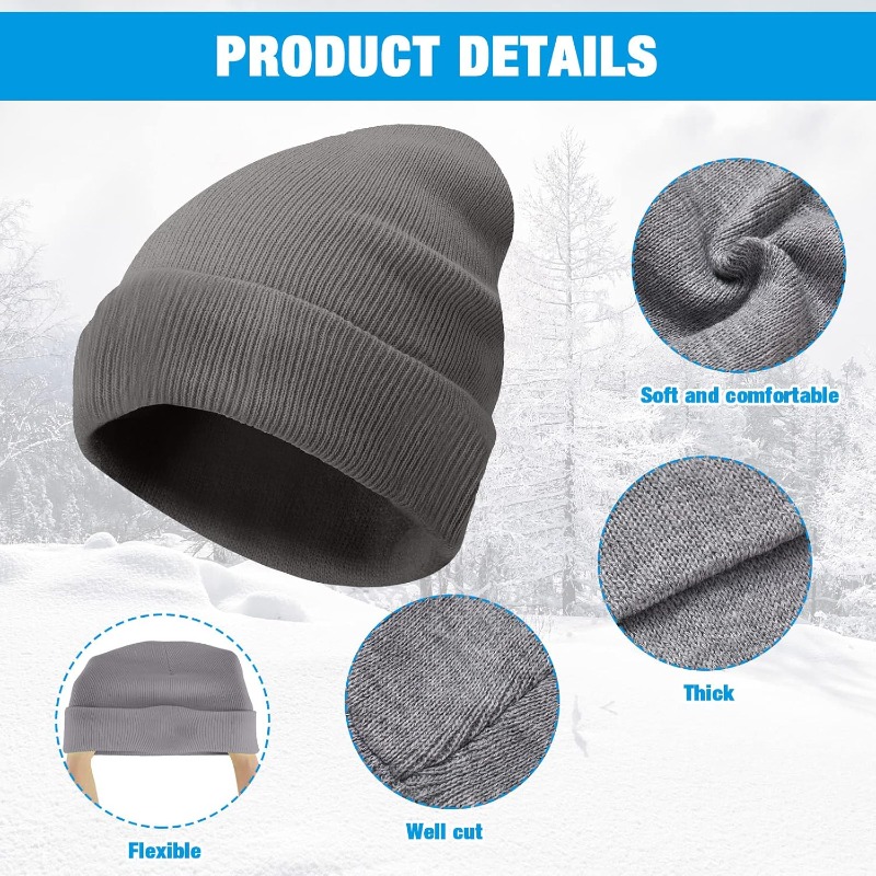 1pc Winter Warm Thick Beanie H - Beanie Cuffed Knit review and price