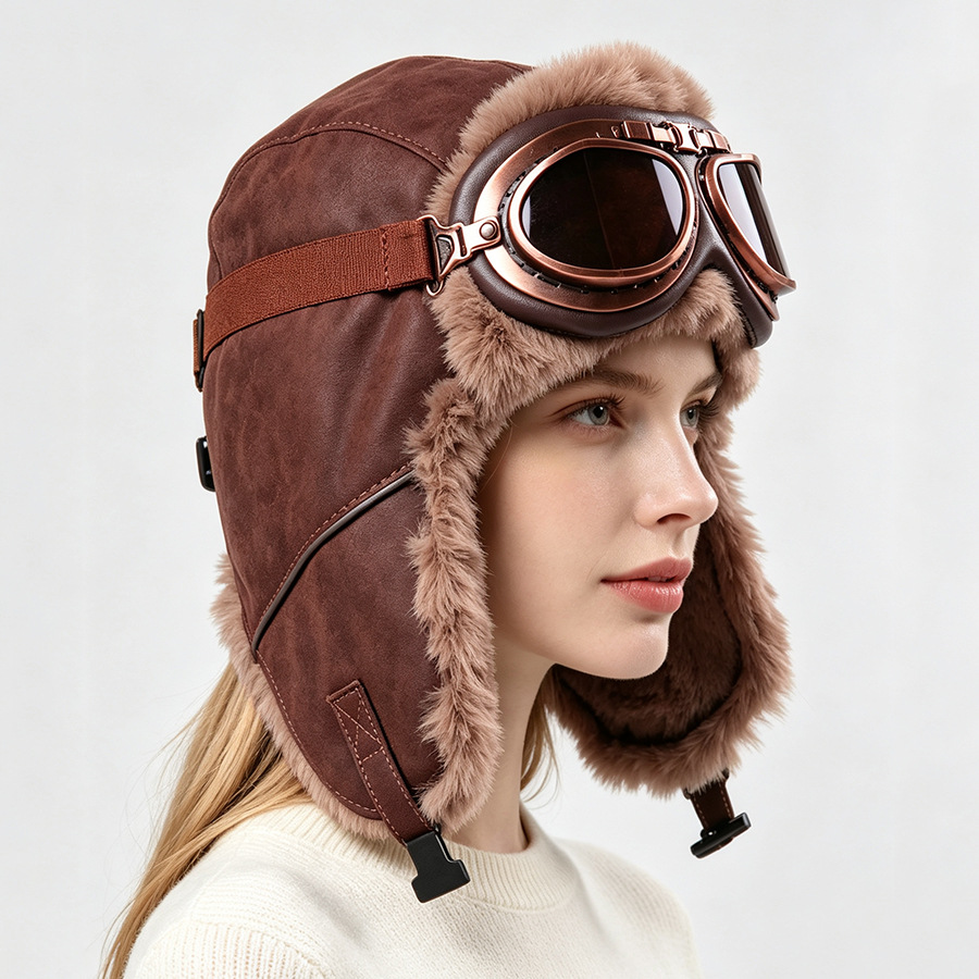 Vintage Aviator Hat with Goggl - Winter Trapper Hat review and price